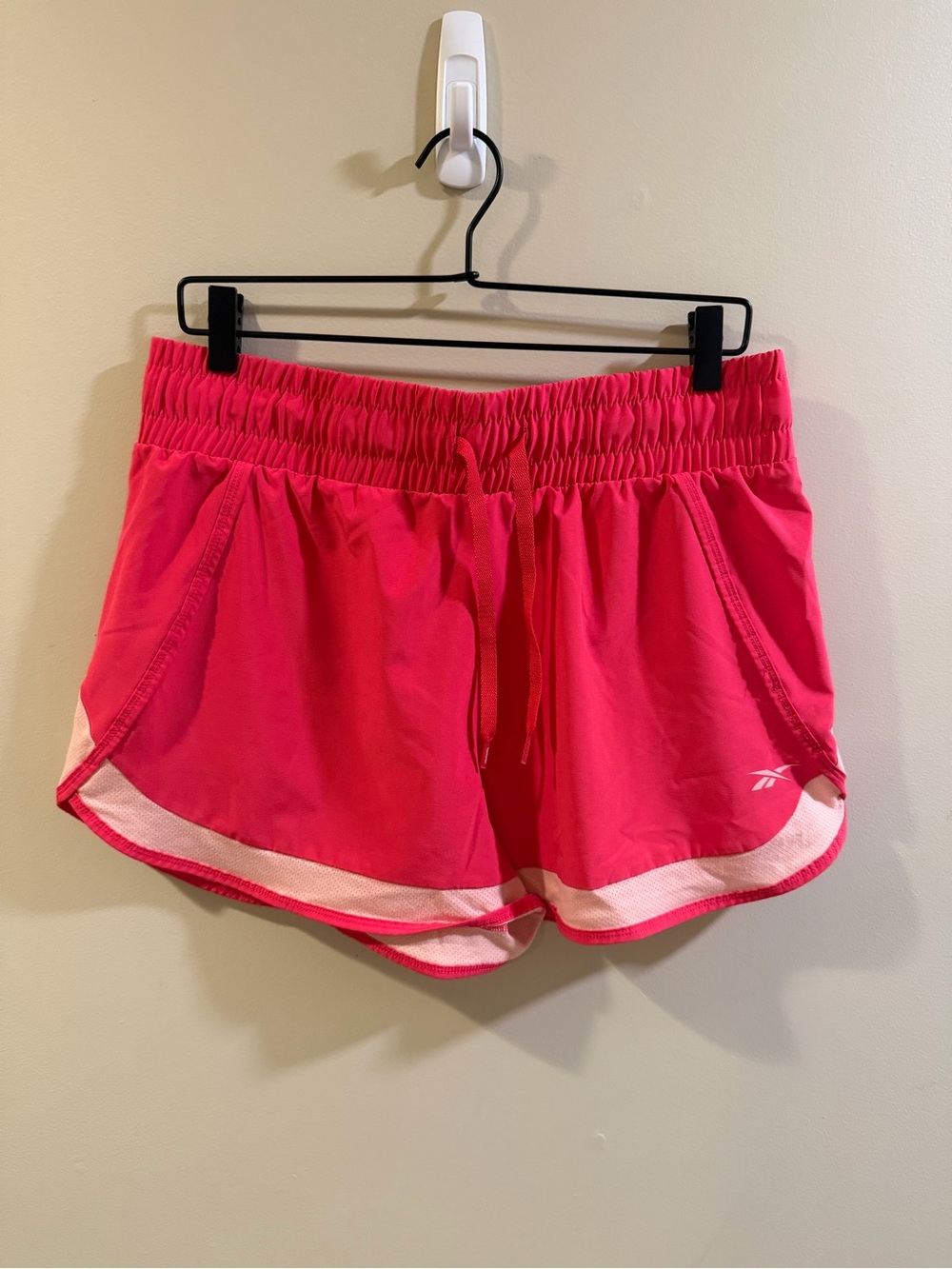 Reebok Women’s Hot Pink Athletic Running Shorts with White Trim